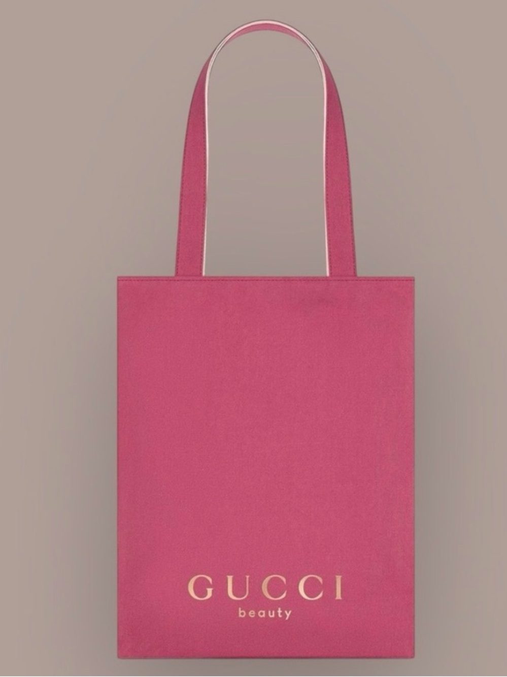 Gucci Beauty Reversible Canvas Tote Pink & Cream